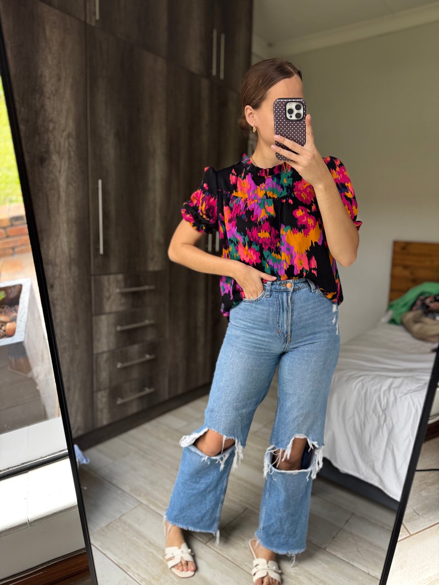 Colorful black top (L)