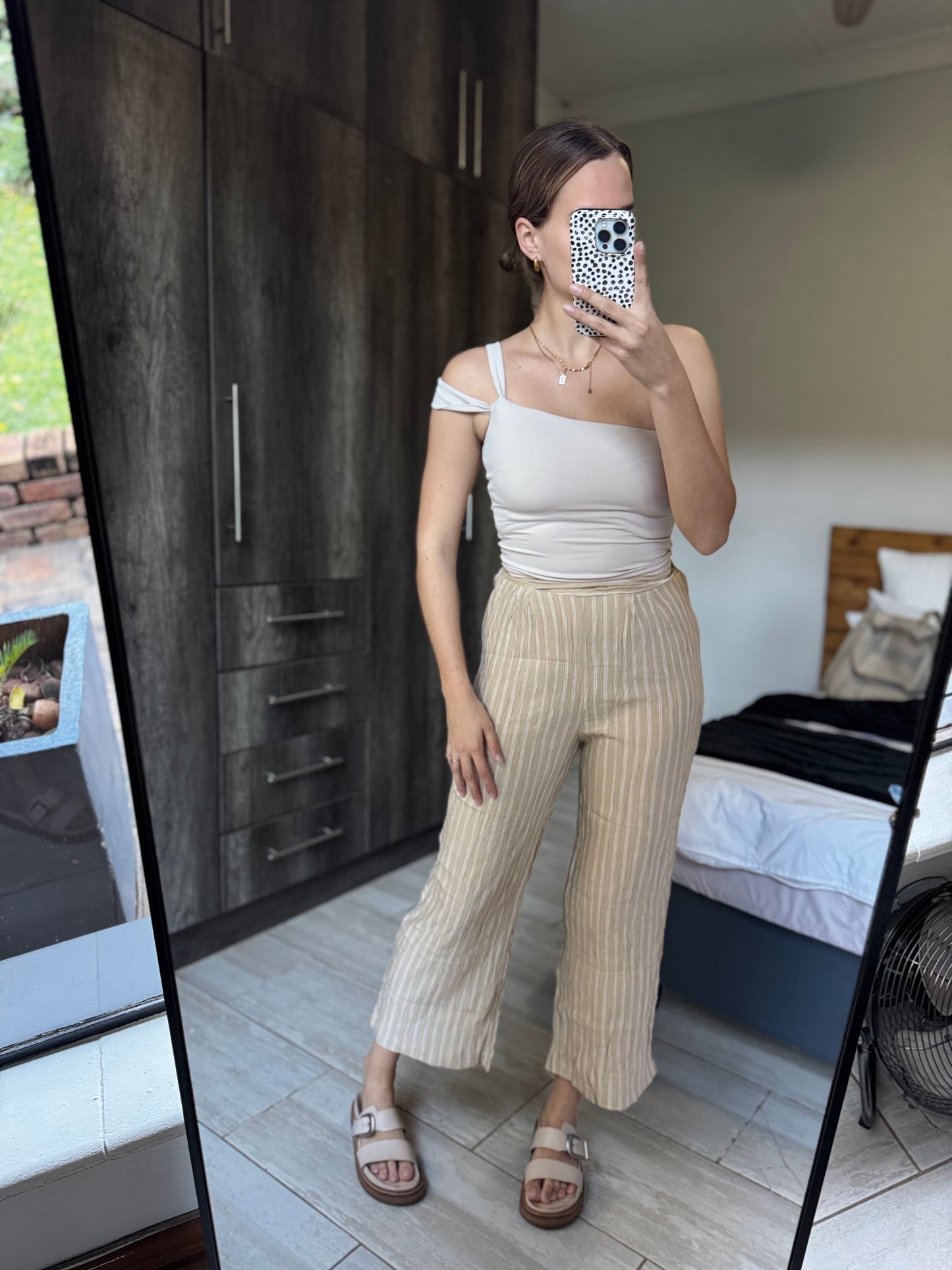 Cream striped pants (A)