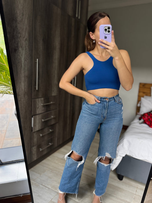 ZARA blue top (HH)
