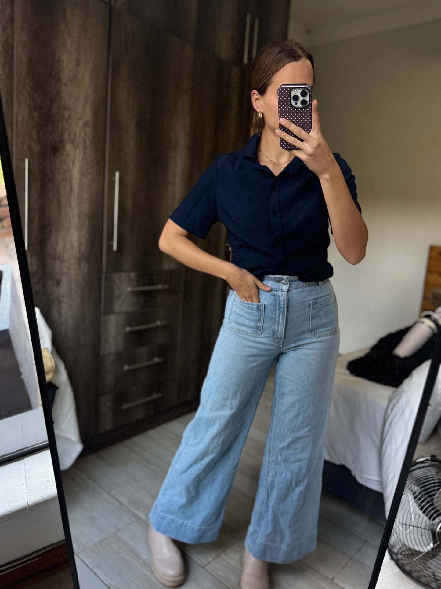 Navy button down (TT)