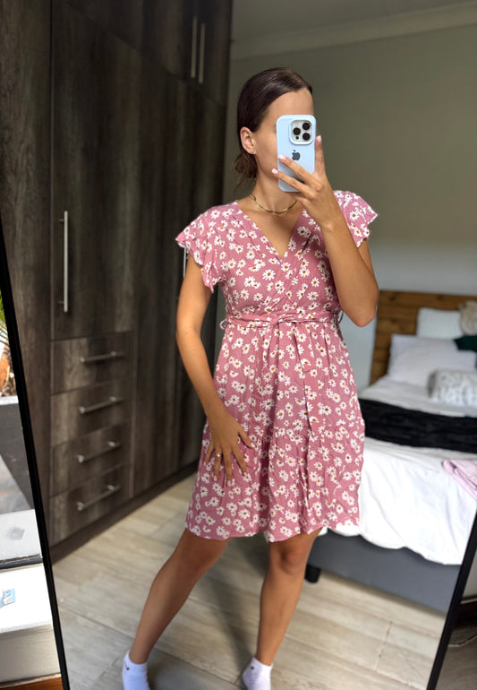 Pink floral dress (X)