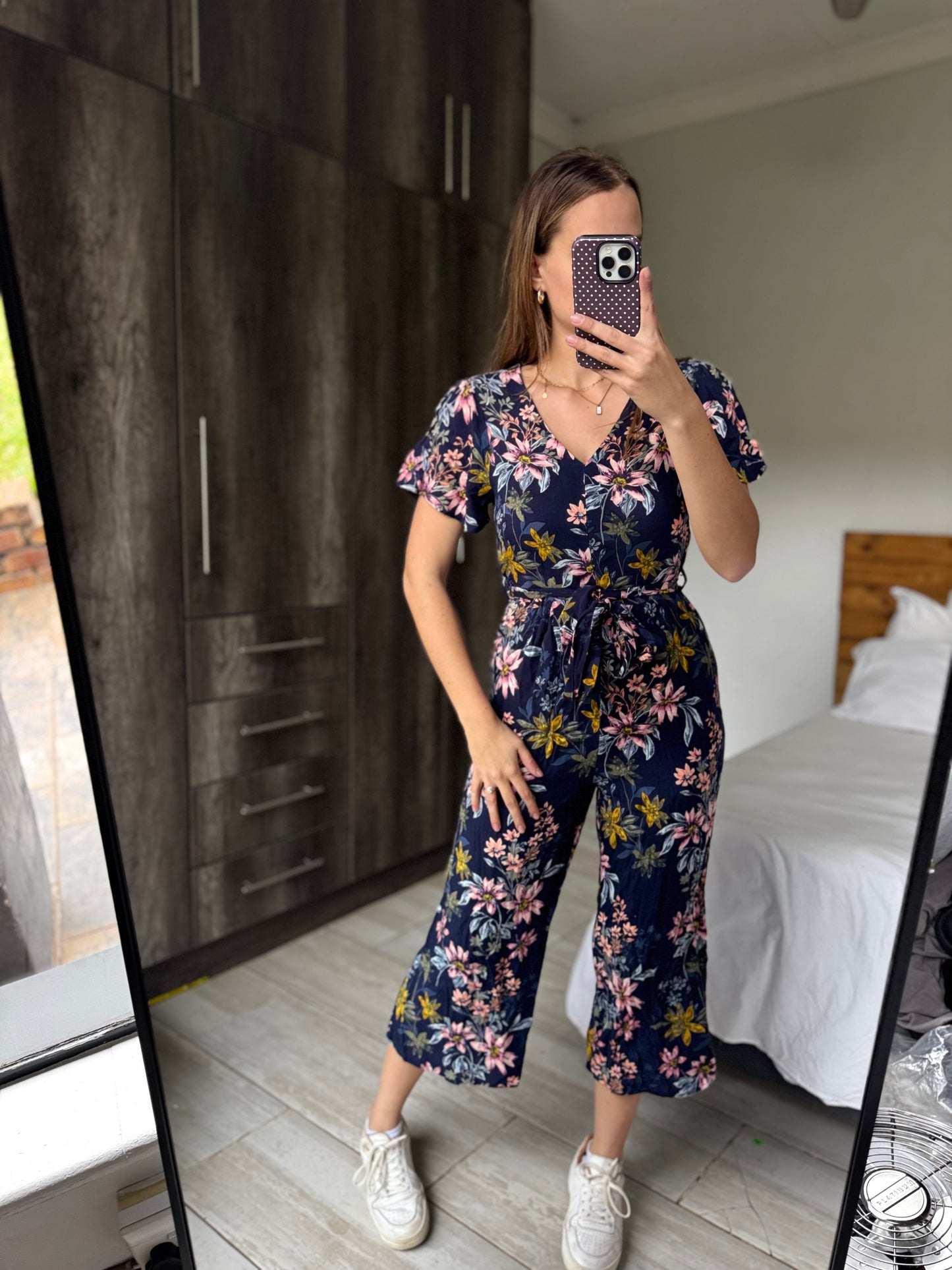 Old Khaki floral jumpsuit (Q)