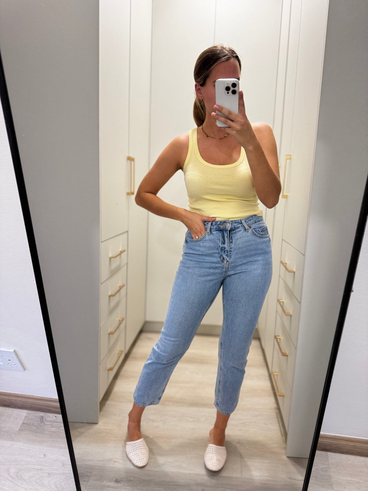 Yellow ribbed tank (S)