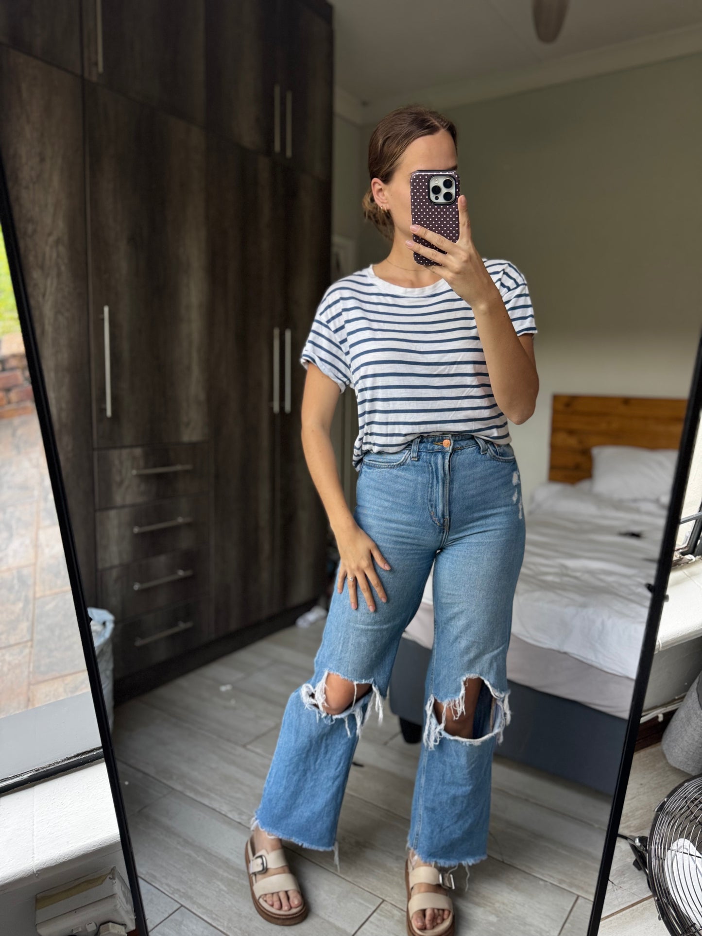 Old Khaki blue striped tee (X1)