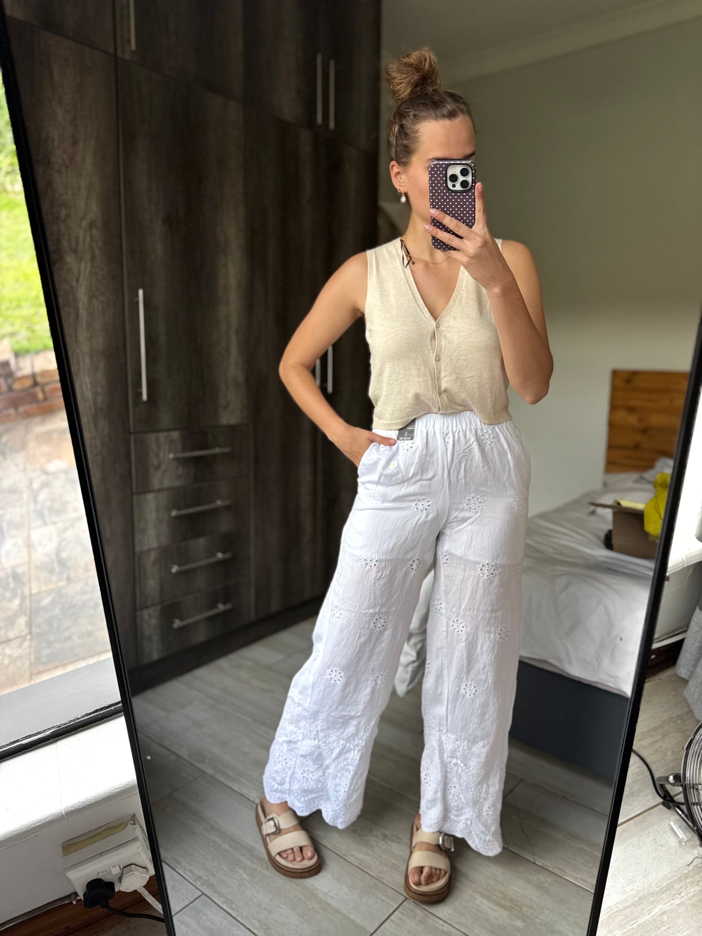 Brand New white lace pants (G)