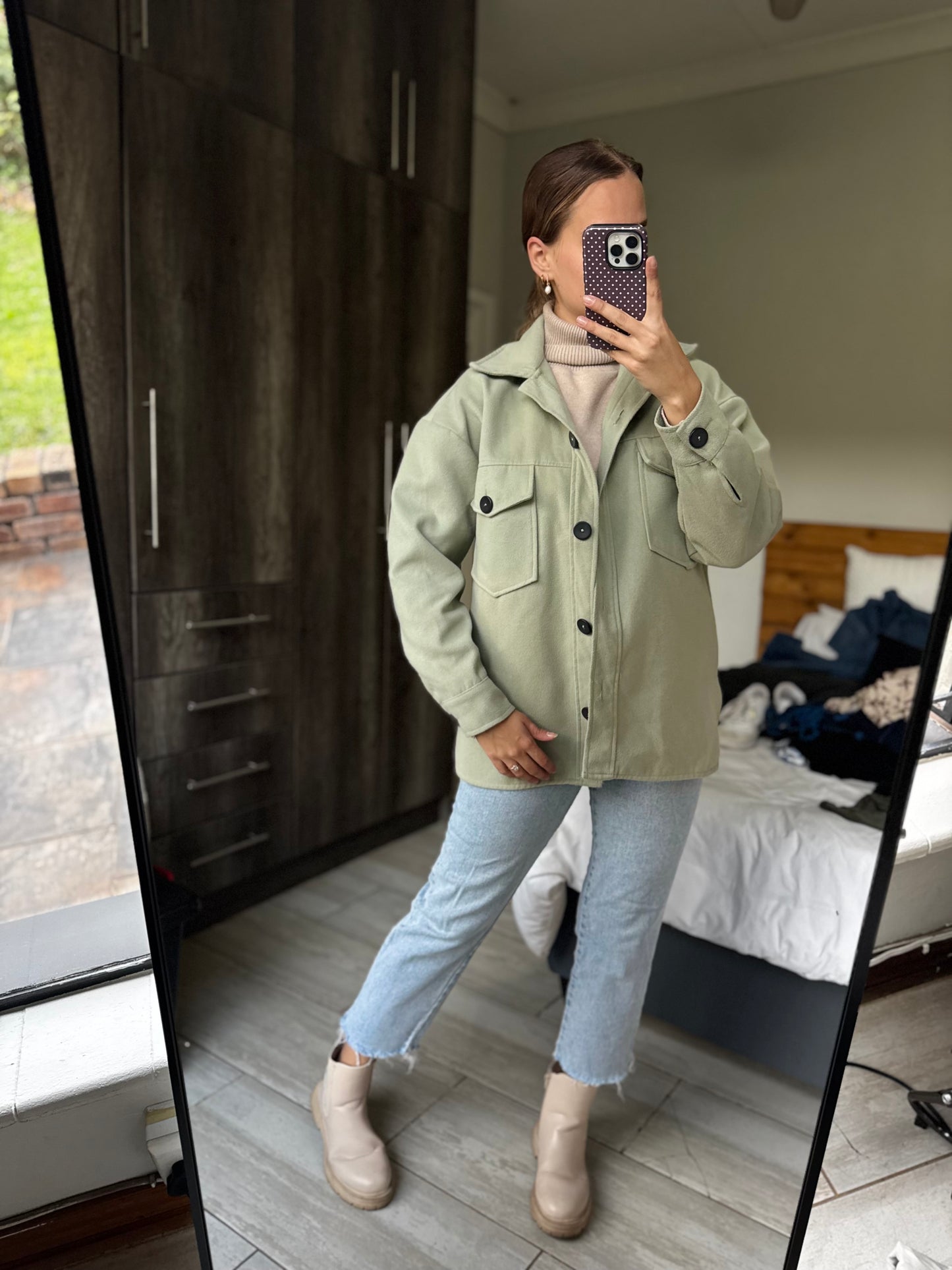 Green shacket (BB)