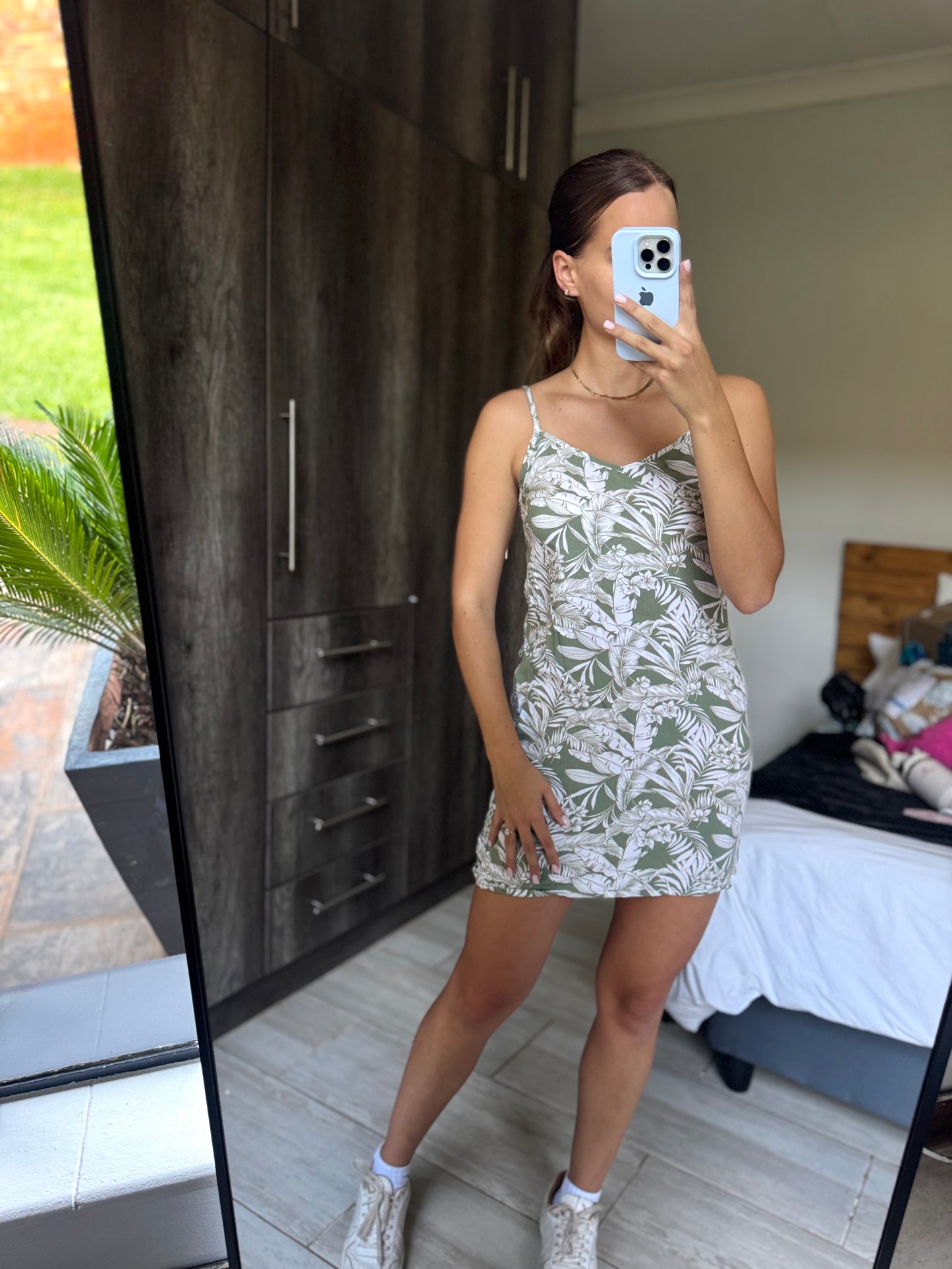 Woolworths green floral dress (Q)
