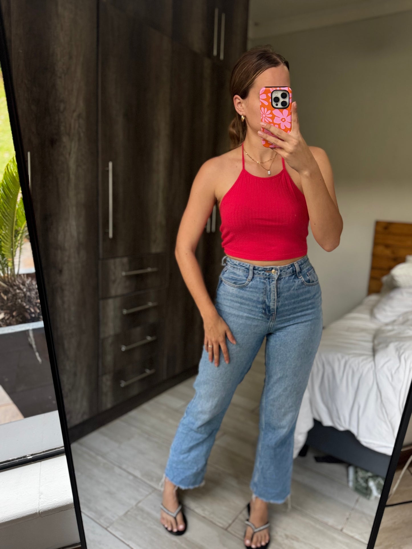 Red halter neck top (P)