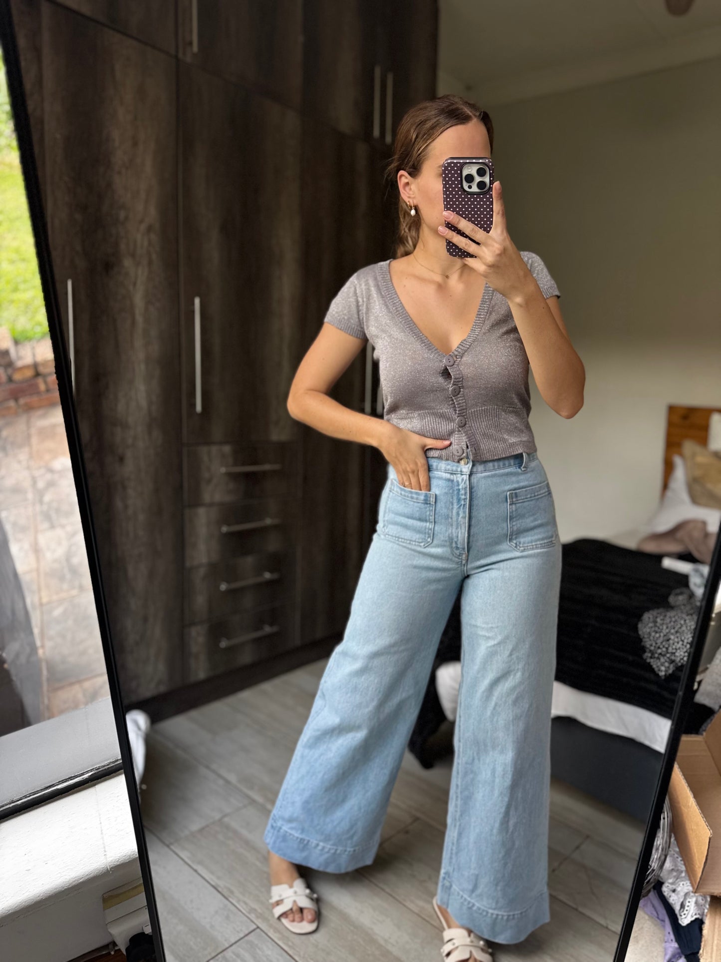 Grey glitter top (P)