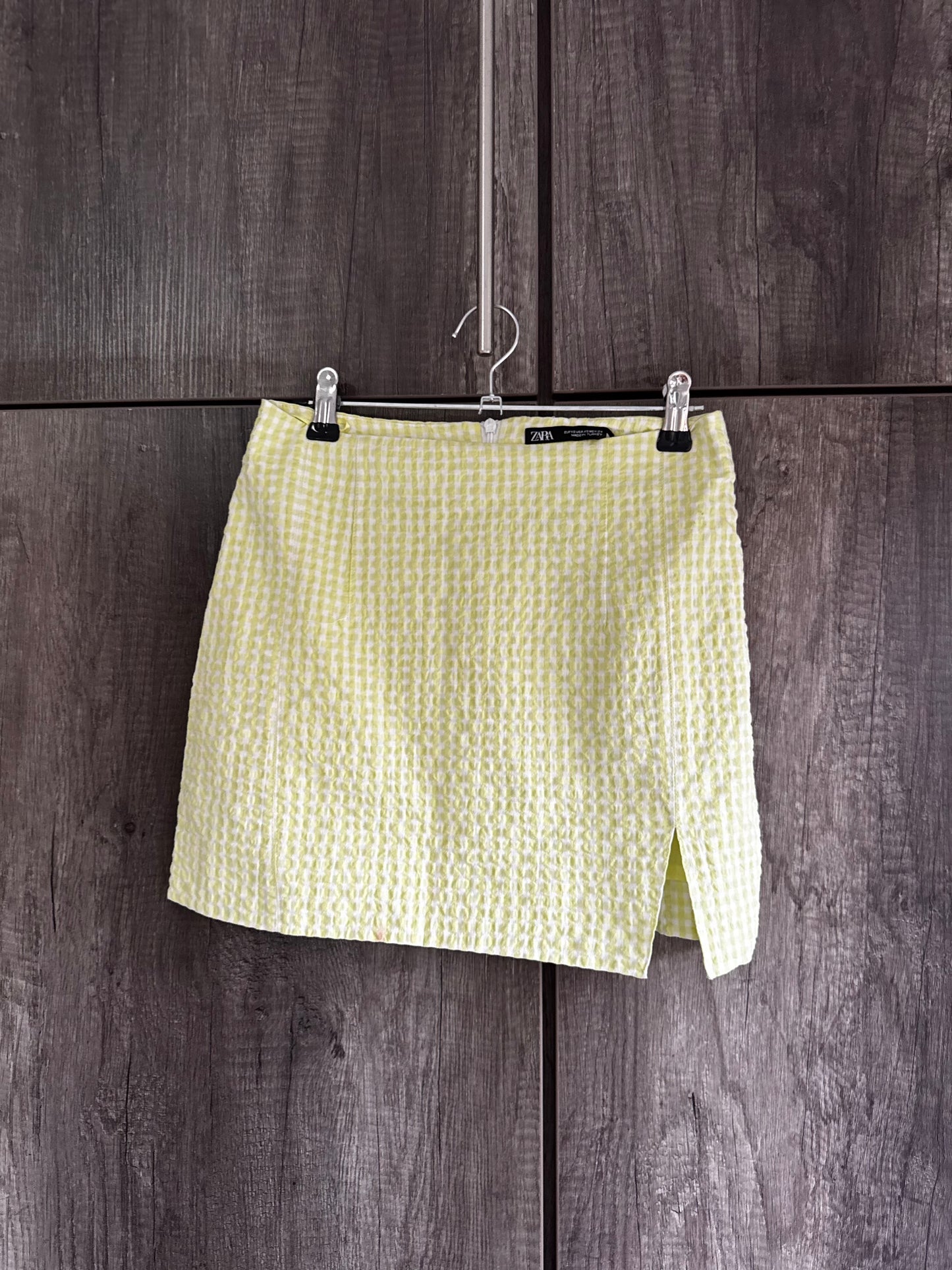 ZARA yellow checkered skort (G)