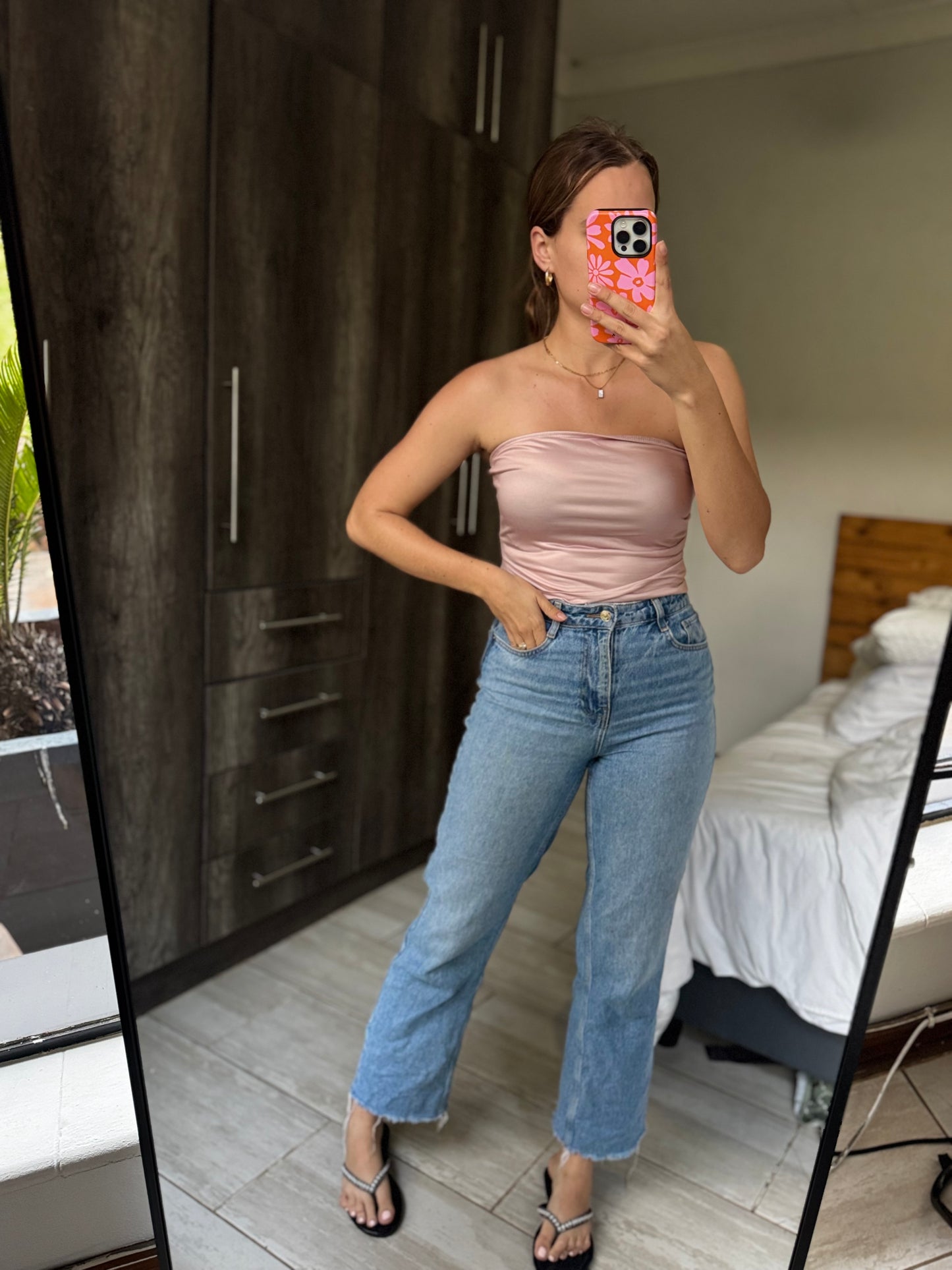 Cream tube top (P)