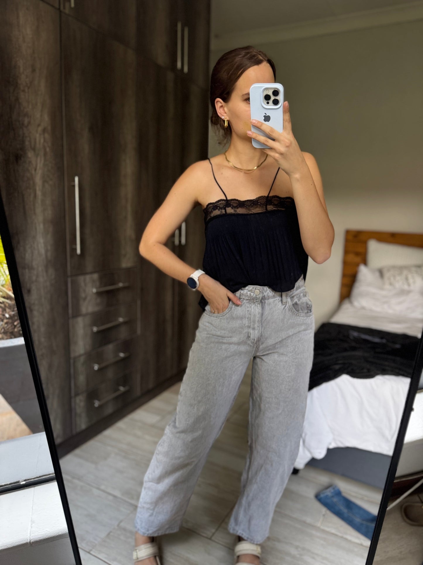 TOPSHOP grey barrel jeans (HH)