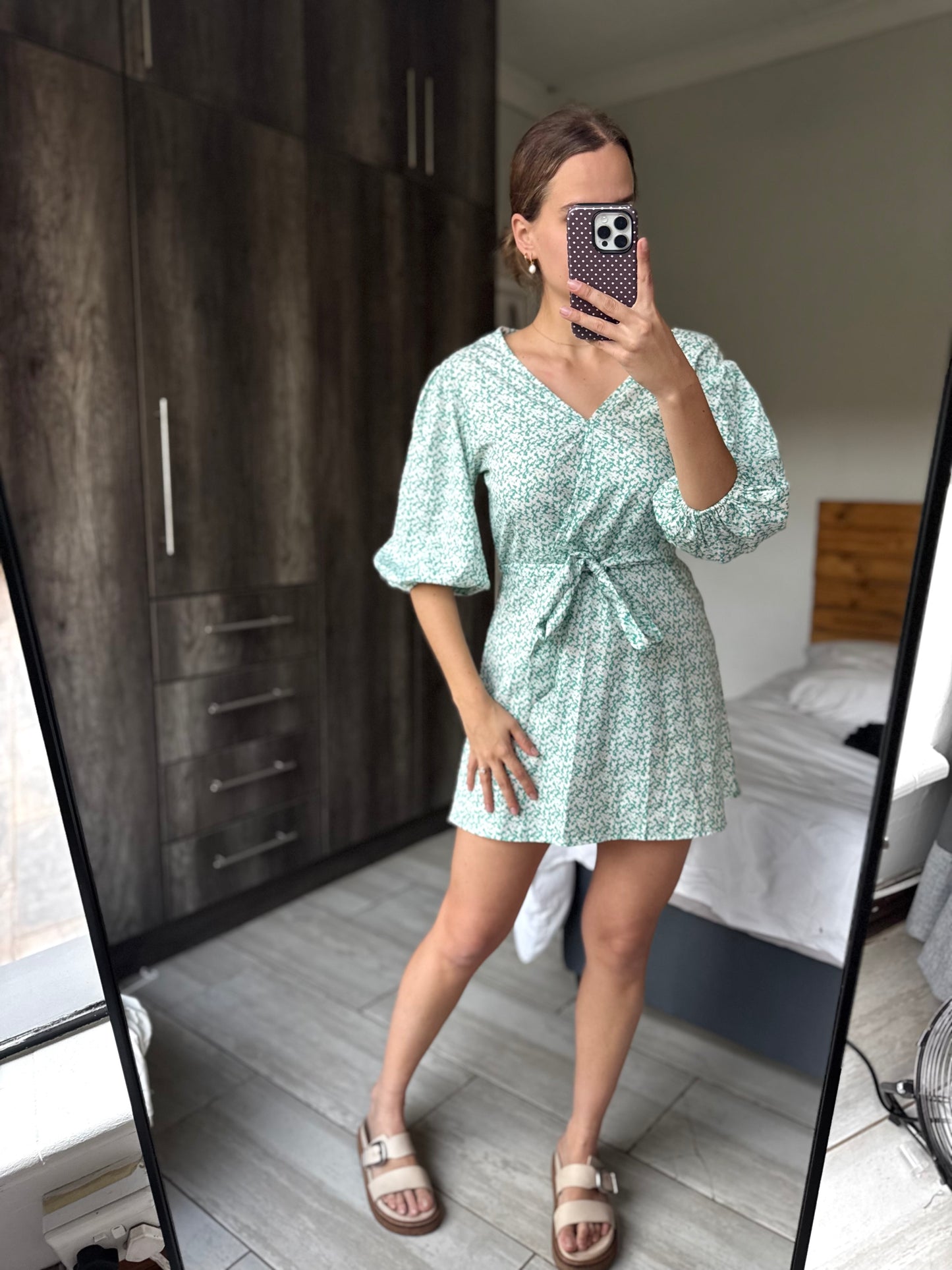Green floral dress