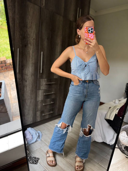 Blue checkered top from Los Angeles (HH)