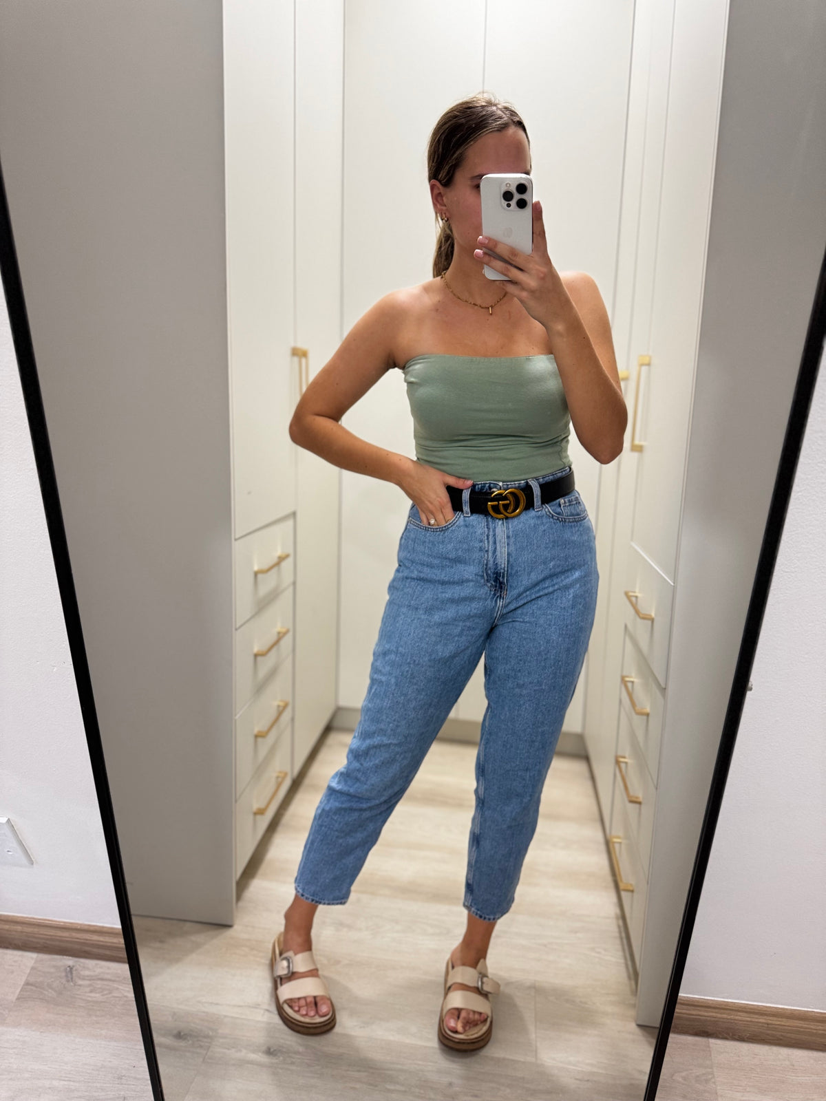 Cotton on green tube top (G)