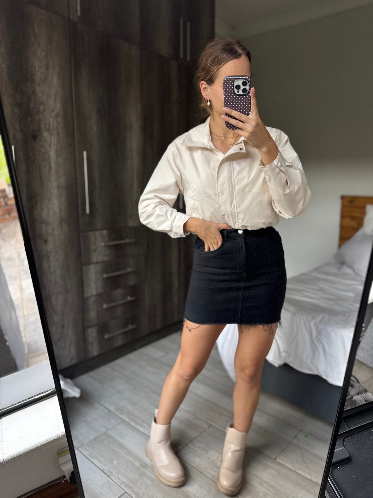 Cotton on black denim skirt (D)