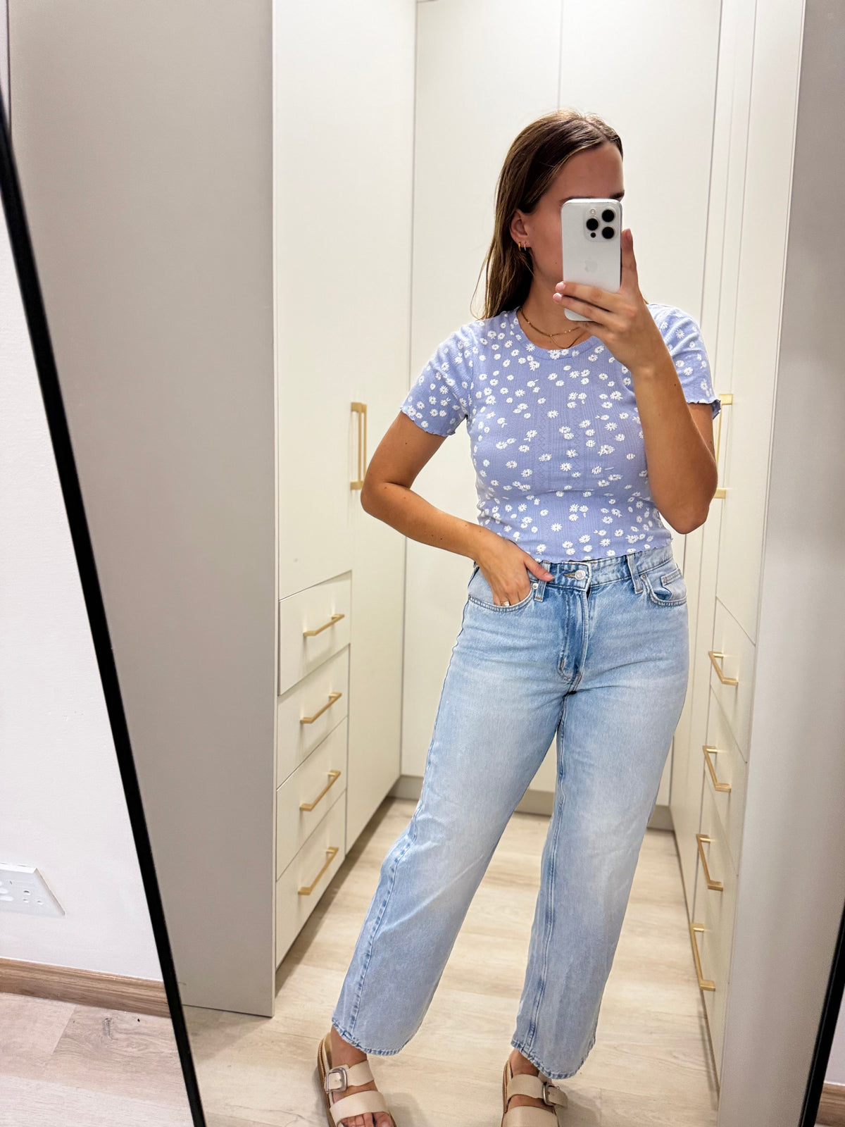 Cotton on blue floral top (U)