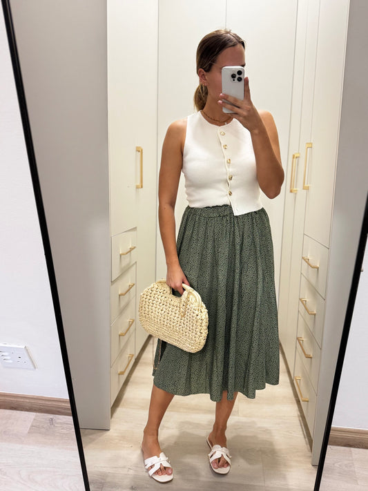 Green midi skirt (X)
