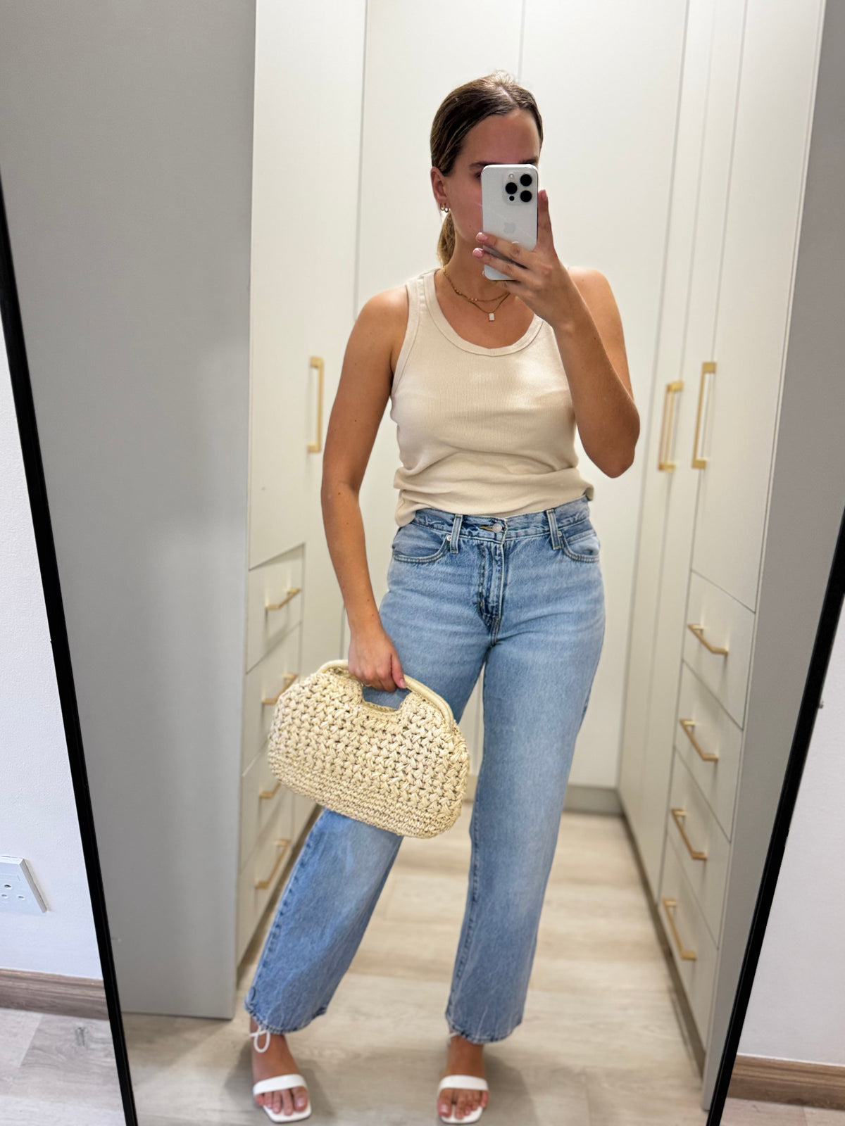 UNIQ cream ribbed tank (X1)
