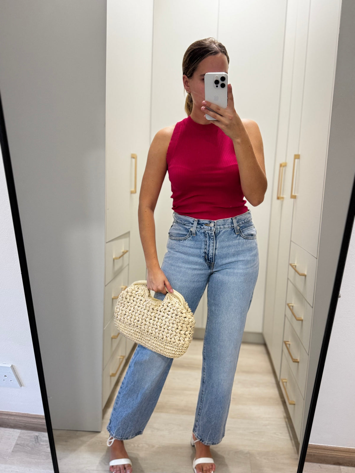 ZARA pink ribbed tank (Y)