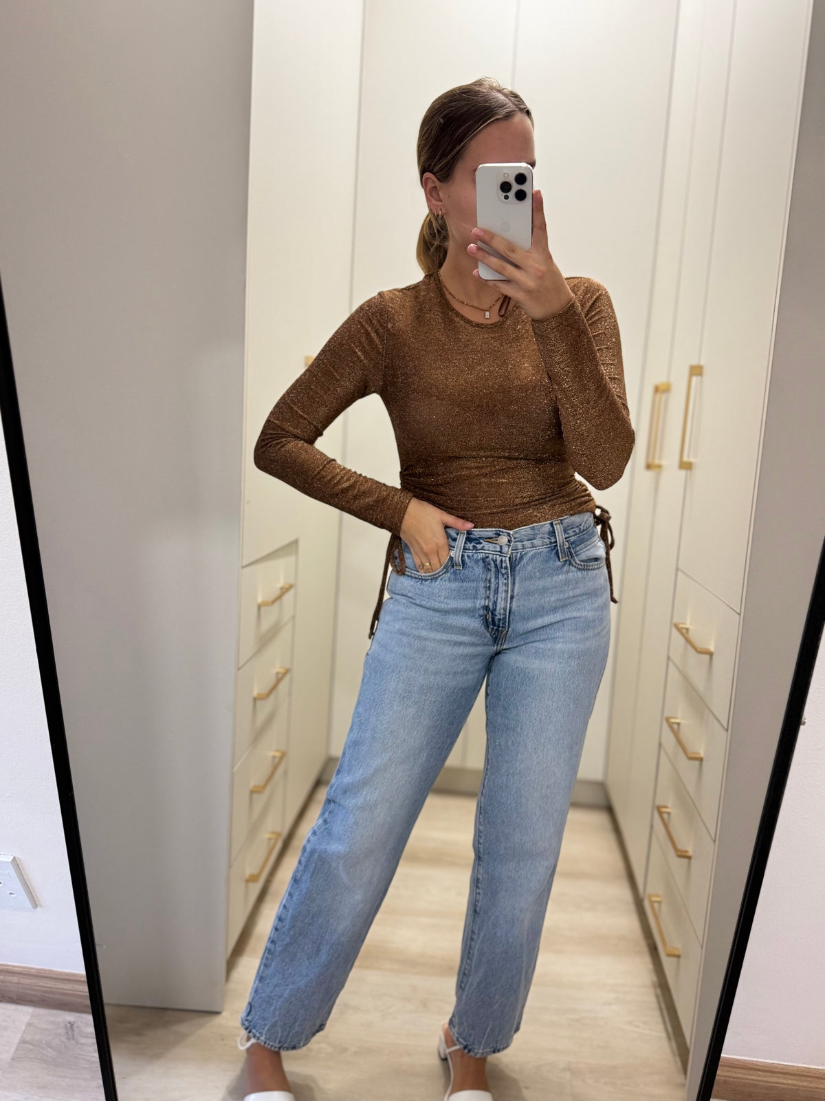 Brown glitter top (Y)