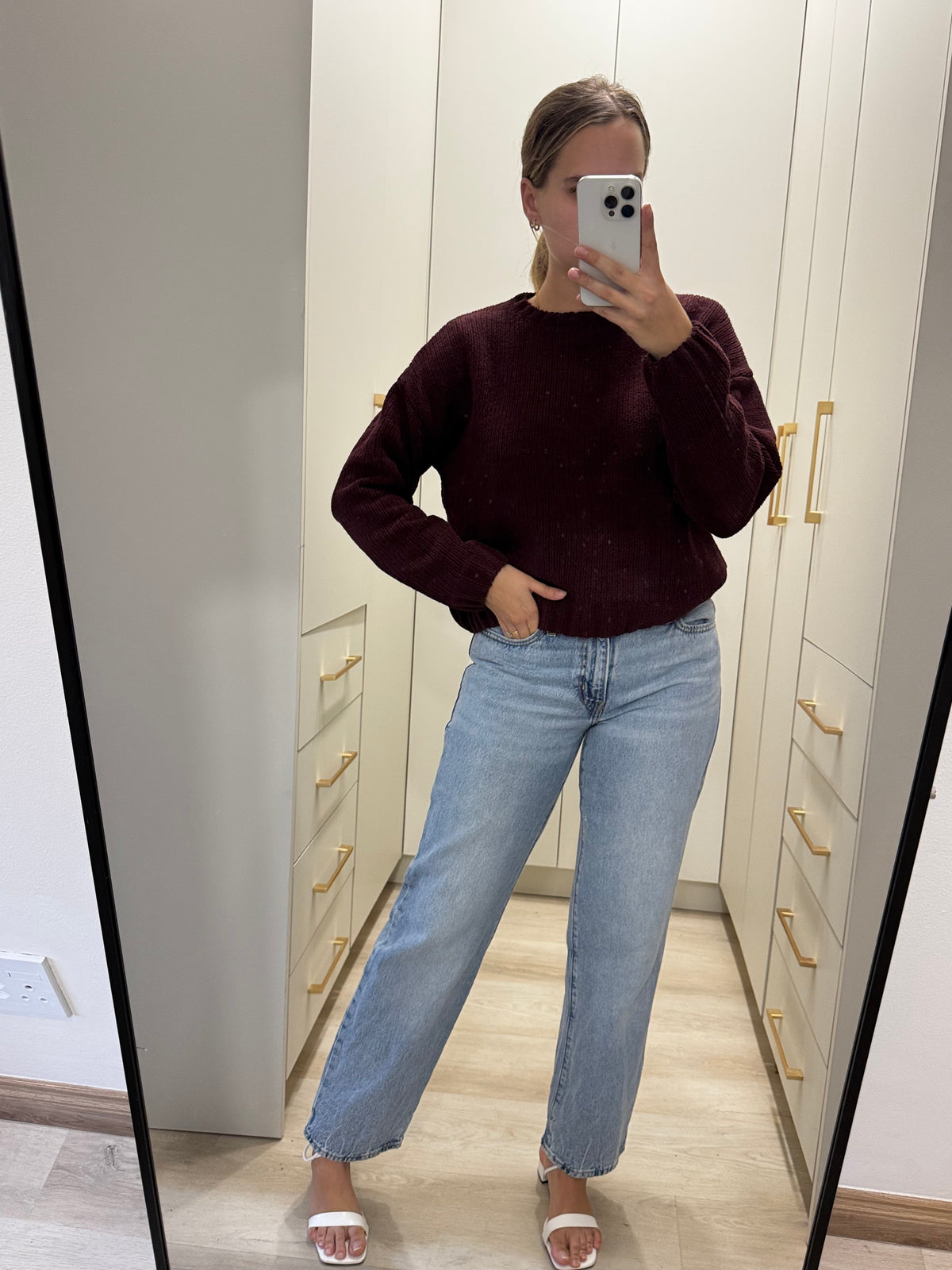 Maroon knitted sweater (Y)