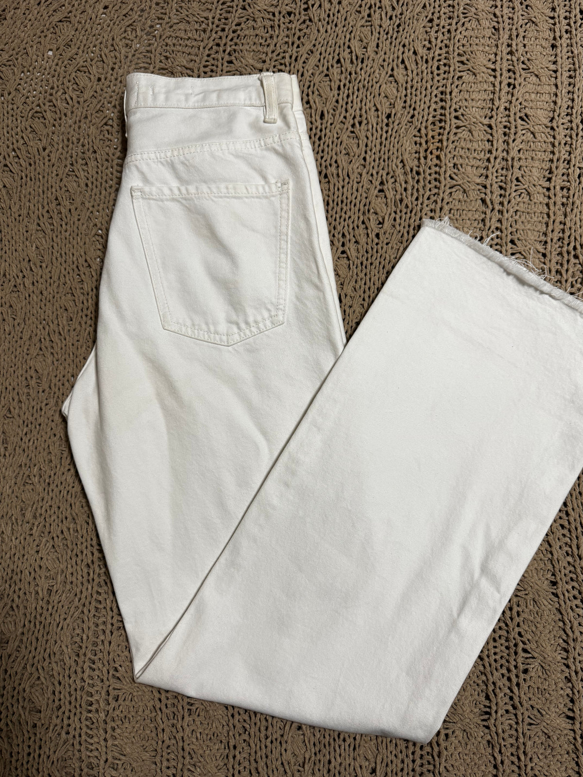 MANGO white wide legged jeans (Y)