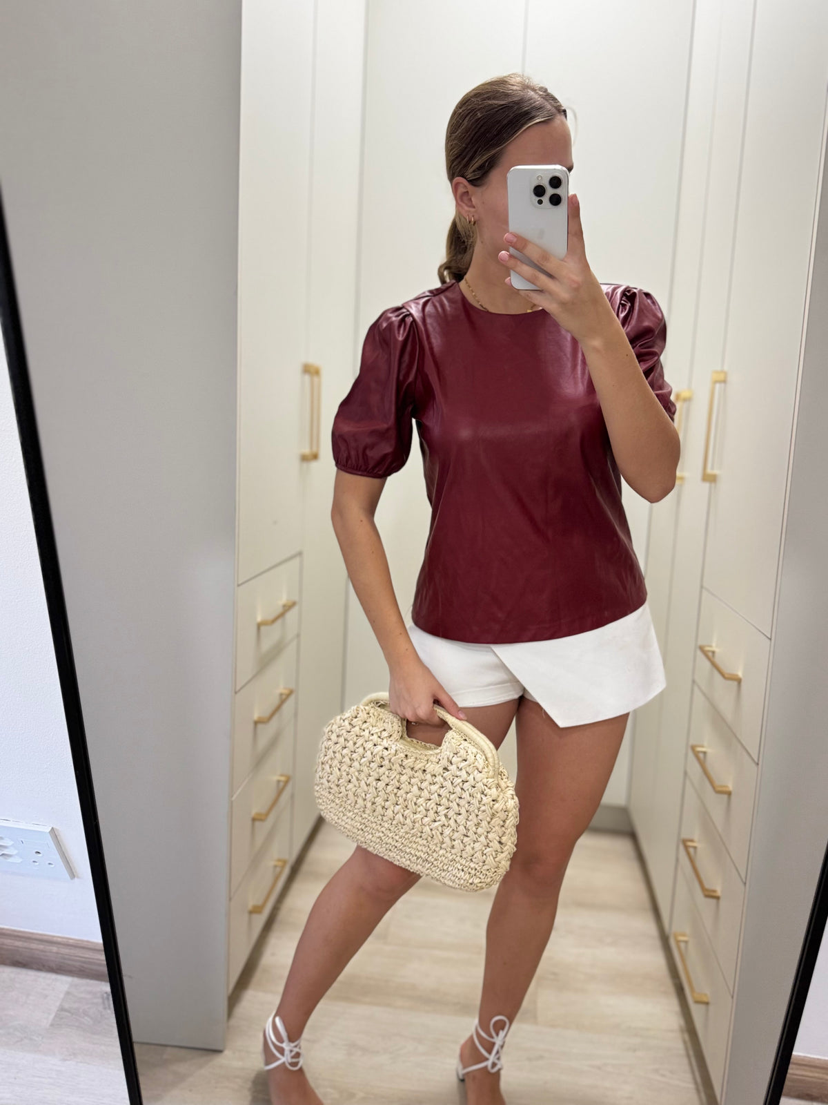 Red leather top (Z)