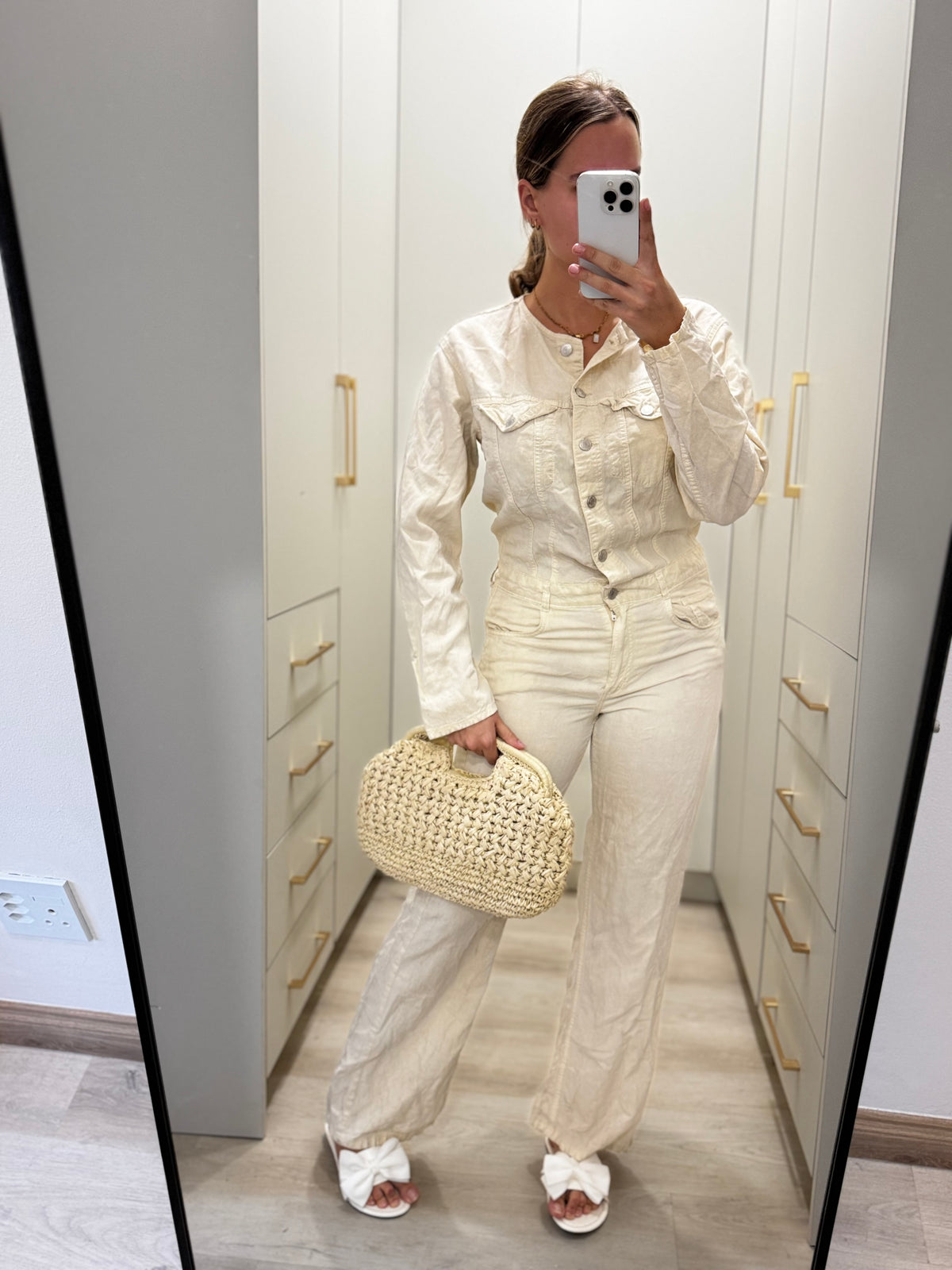 ZARA cream jumpsuit (X)